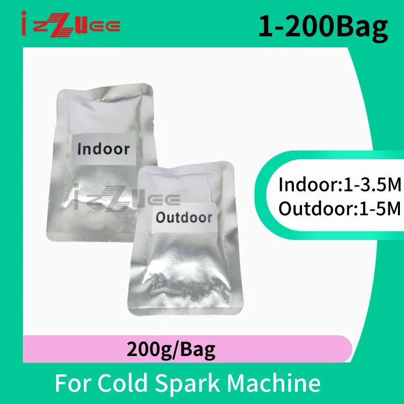 1~200 Bag Ti Powder Cold Sparkler Machine Cold 600W Spark Machine Fountain Sparkular 700w Machine Consumables Ti Powder 100g