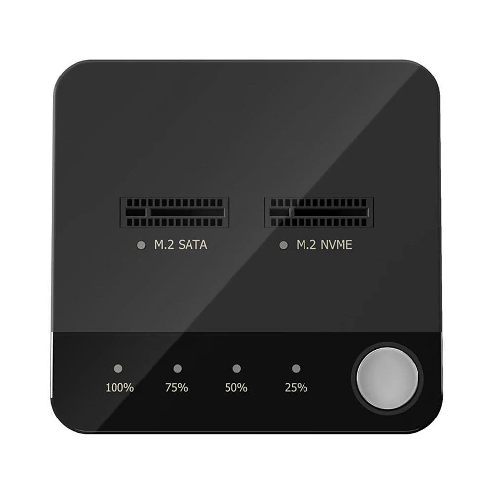 M.2 SATA/NVMe Dual-Bay Hard Drive Docking Station Clone Duplicaotr Offline Clone M.2 Cloner Data Transmission with LED Indicator