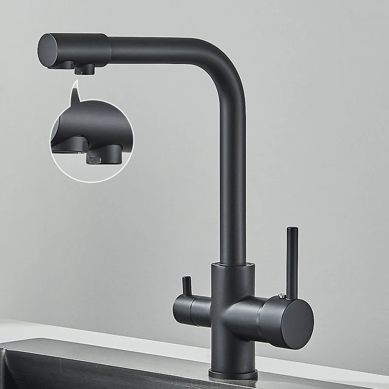Black Grey Waterfilter Tap Kitchen Faucets Mixer Drinking Water Filter Kitchen Faucet Sink Tap Hot Cold Water Tap For Kitchen