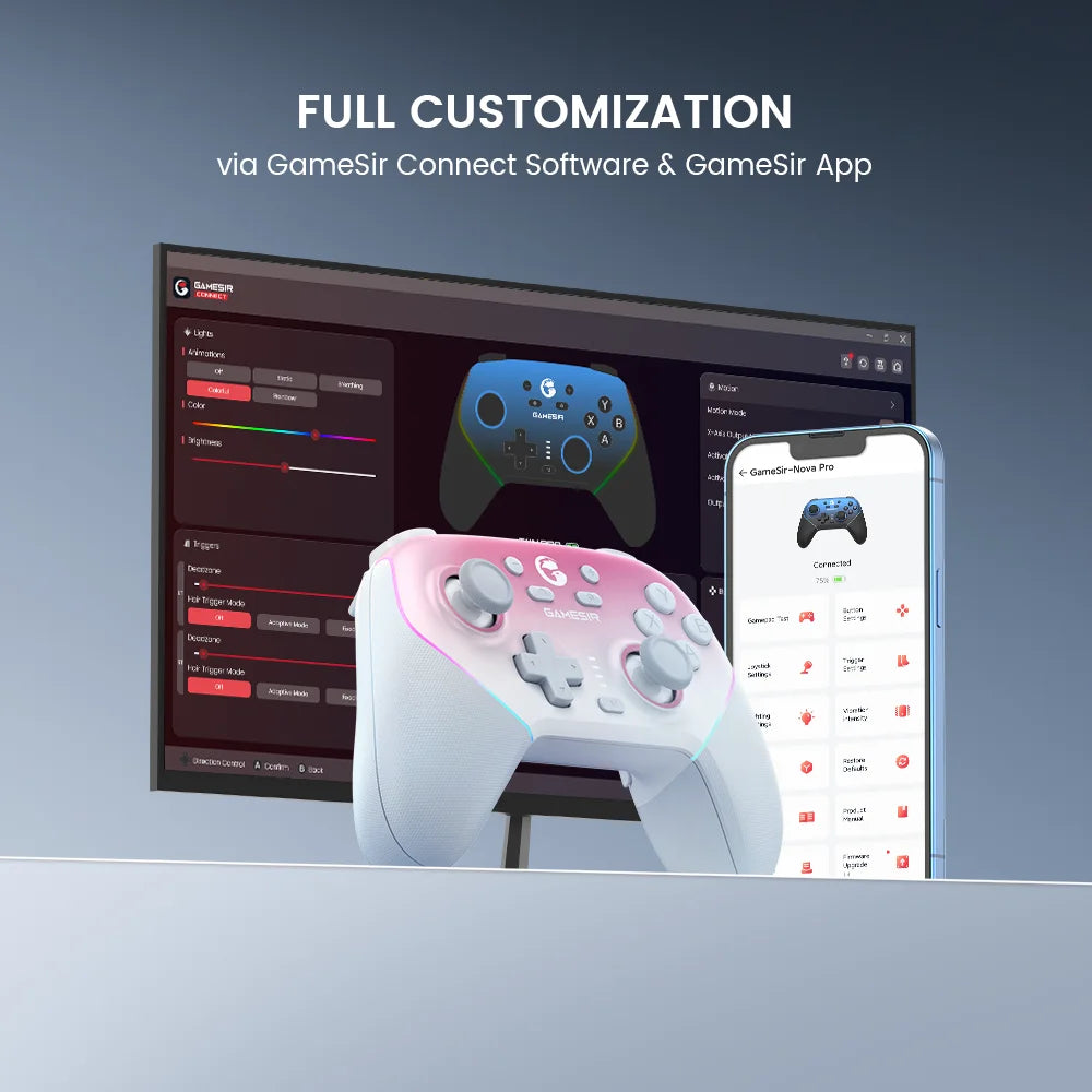 Original GameSir Super Nova Wireless Switch Controller with Charging Station, Hall Effect Joystick for PC Switch Android Phone