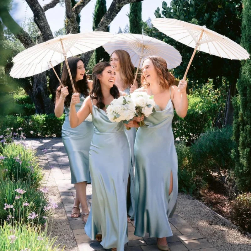 60/84cm Paper Parasol White Chinese Oil Paper Umbrellas Photography Props for Kids DIY Baby Shower Party Bridal Wedding Rustic