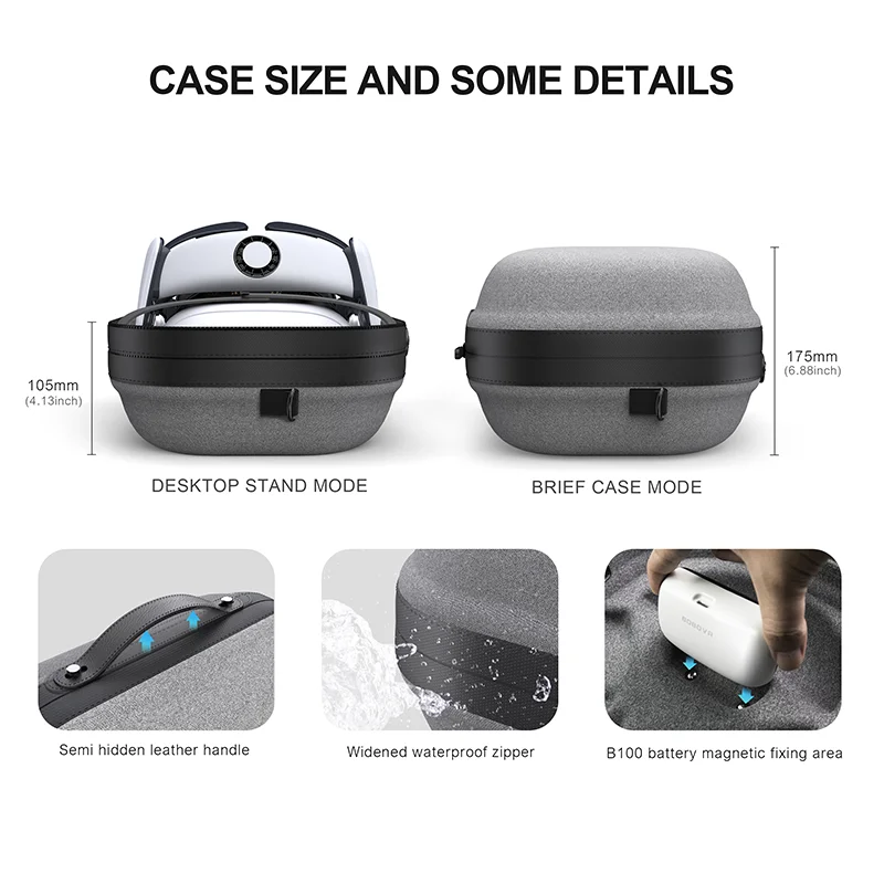 BOBOVR C3 Carrying Case For Quest3/Quest 3S S3 Pro Strap Storage Box Three Versatile Modes Desktop Stand for Tidy Workspace