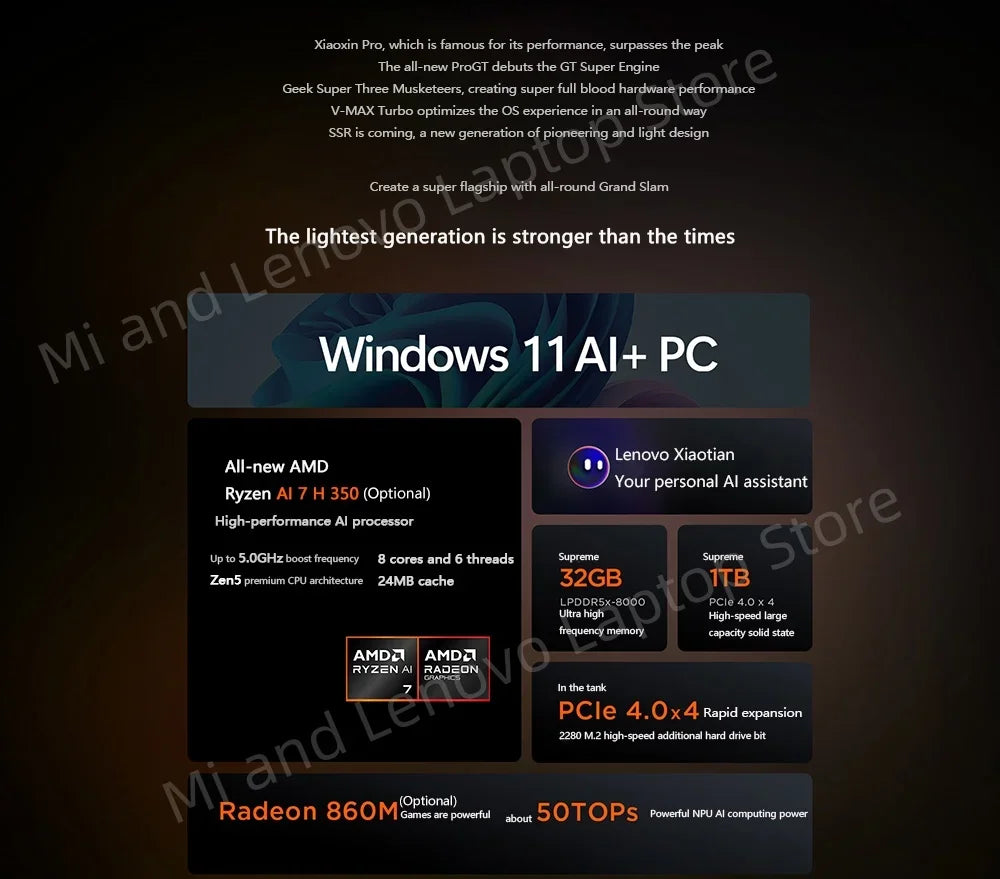 Lenovo Xiaoxin Pro 16 2025 GT AI 7 H 350/AI 9 H 365 16inch 32GB 1TB 2.8K 120Hz OLED Grey
