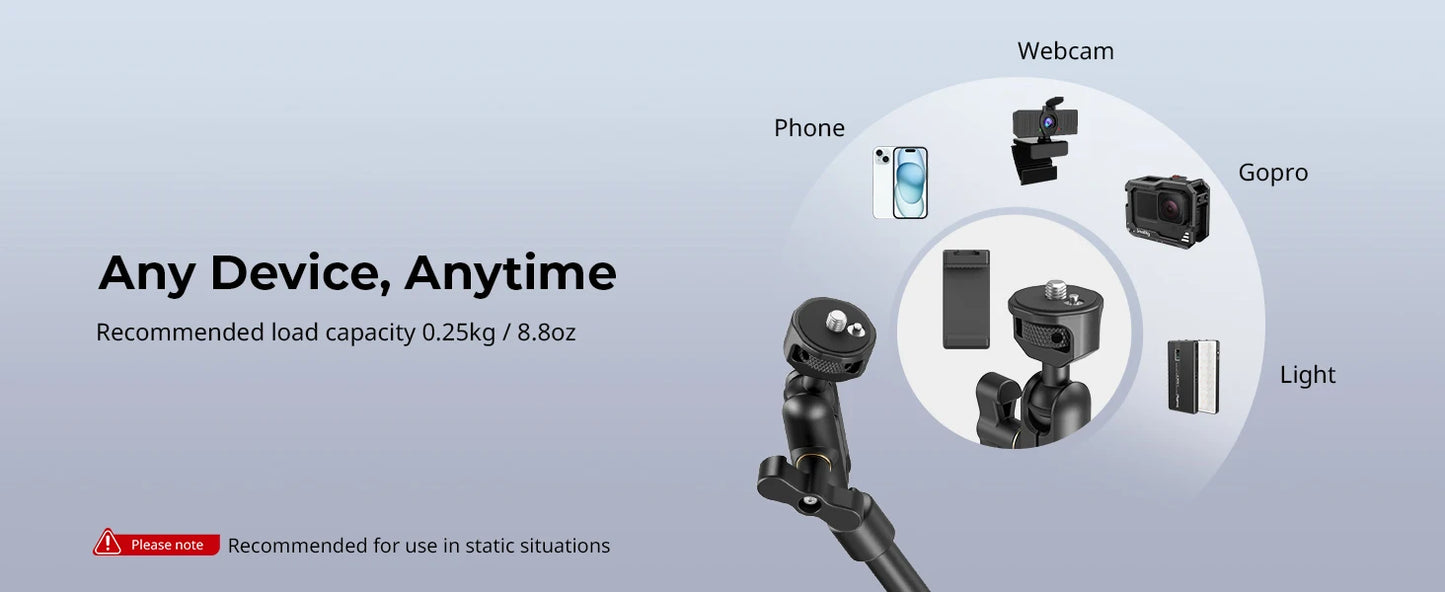SmallRig Desktop Shooting Magic Arm with Crab Clamp Kit, Adjustable  Magic Arm for Smartphones, Webcams and Action Cameras 4766