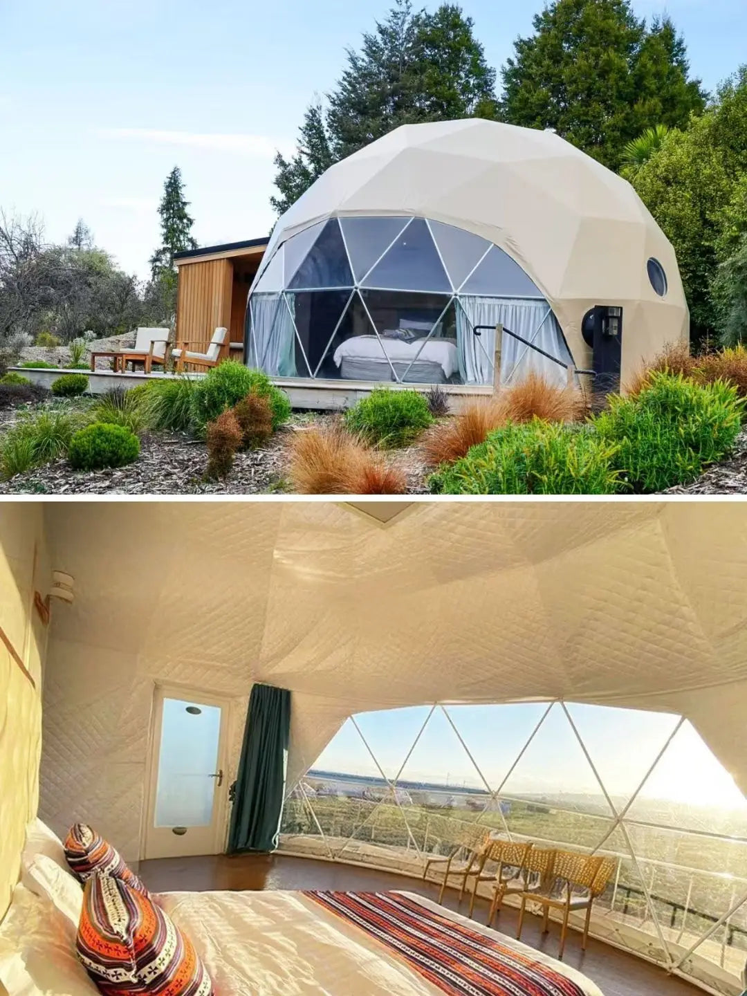 7M Customized Spherical Hotel Tents Outdoor Transparent PVC Dome Tent Geodesic House with Bathroom for Events Hotel Campsite