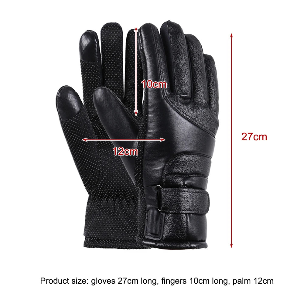 Electric Heating Gloves Men Women Heated Gloves Winter Skiing Snowboarding Can Touch Screen Snow Gloves (Excluding battery)
