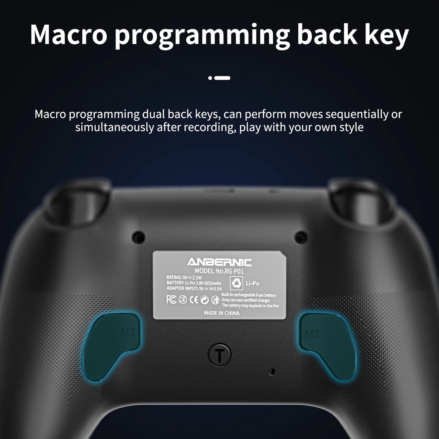 ANBERNIC RG P01 Gamepad Wireless Gaming Controller Hall Trigger Joystick Macro Key RGB Breathing Light For Switch PC Android IOS