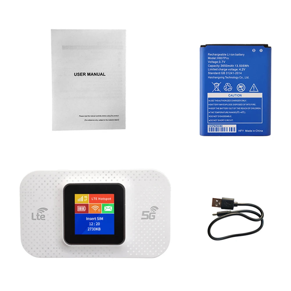 H807 Pro 4G LTE WiFi Router With SIM Card Slot Frequency Band Limited Routers 3650/2100mAh High-Speed Modem Mobile WiFi Repeater