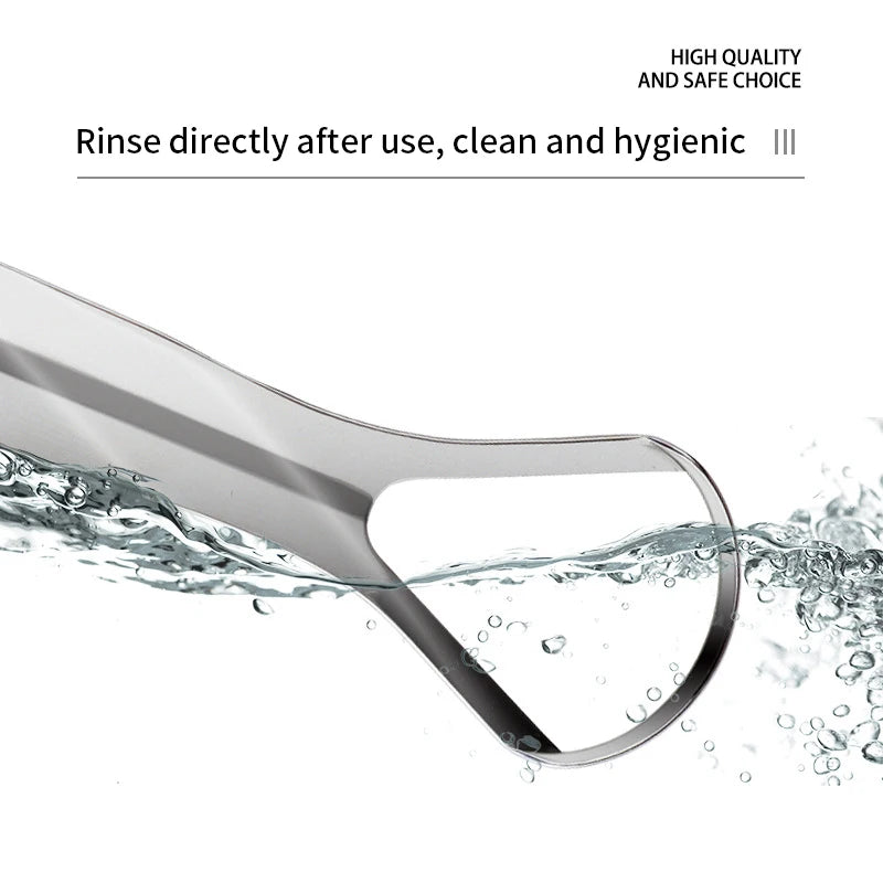 Stainless Steel Tongue Scraper Cleaner Fresh Breath Cleaning Coated Tongue Toothbrush Oral Hygiene Care Tools