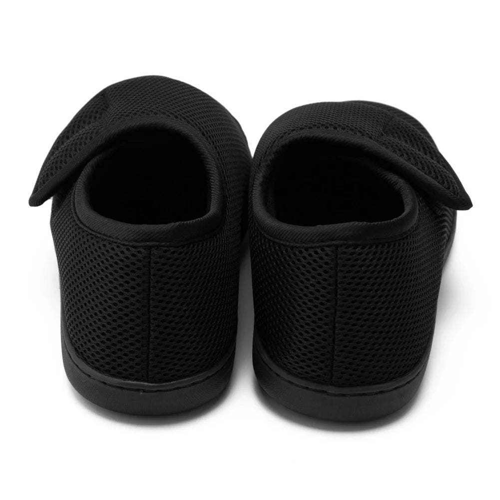 Unisex Diabetic Shoes Wide Walking Shoes Plush Lining Slip-On Orthopedic Shoes Hook and Loop Sneakers for Swollen Feet