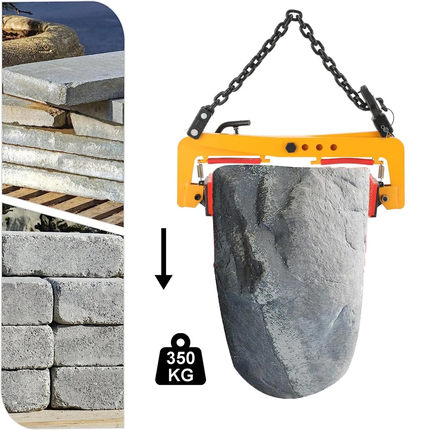Granite Slab Lifting Clamp Chain 325/350/500/600kg Adjustable Roadside Stone Heavy Lifting Clamps for Granite Stone Marble