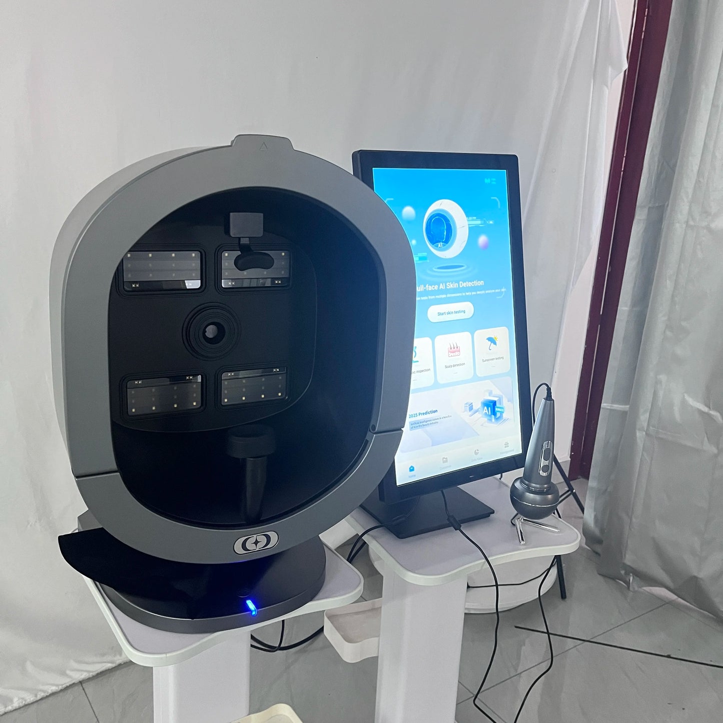 X5 3D Ai Skin Image Analyzer 21.5 inch High Definition Pixels Whole Facial Scanning Multi Spectrum Moisture Scalp Detection CE
