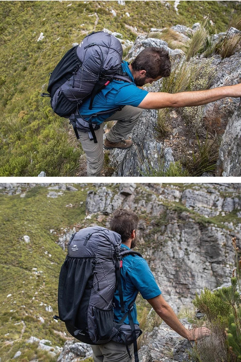 Naturehike Rock Series Camping Backpack 60 + 5L Large Capacity Travel Outdoor Bags 40 + 5L Ultralight Waterproof Hiking Backpack
