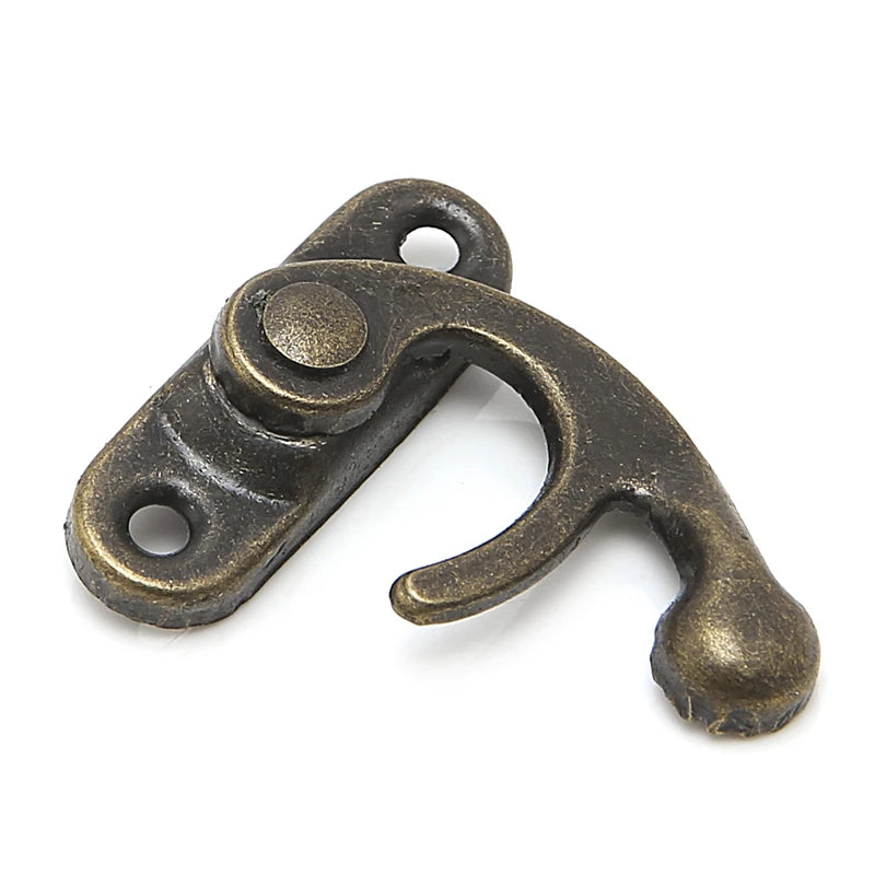 10x Antique Metal Catch Curved Buckle Horn Lock Clasp Hook Jewelry Box Padlock Drop Shipping