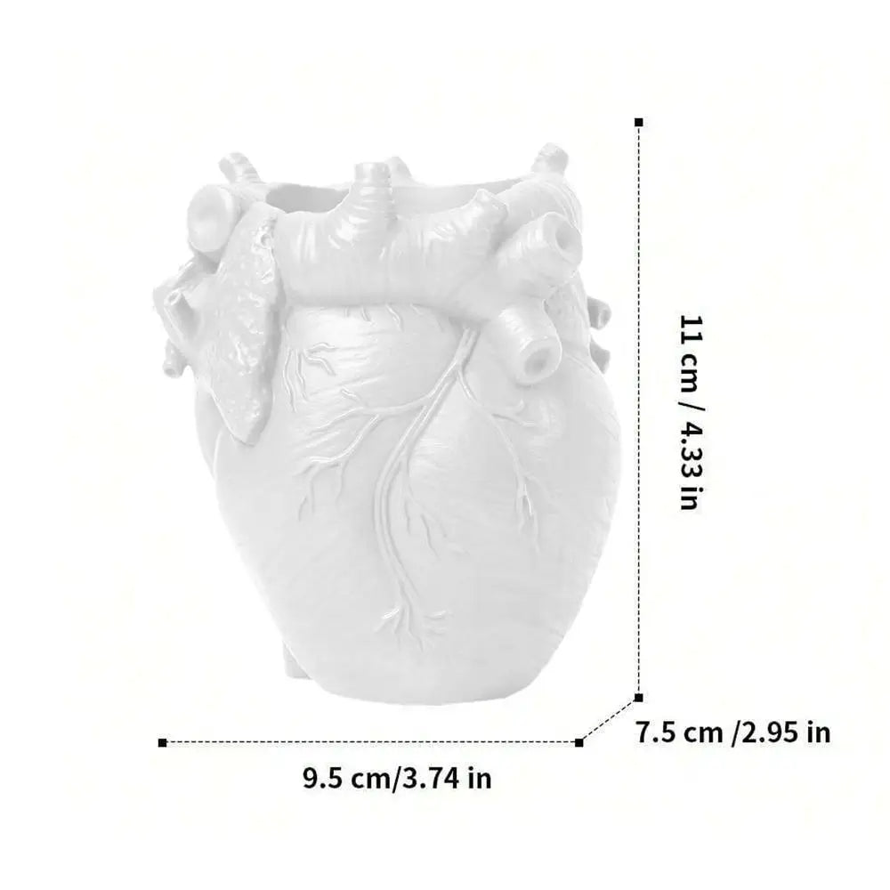 Desktop Organizer Containers Pencil Card Holder With Heart Design Multipurpose Resin Makeup Brush Desk Organizer Art Supply