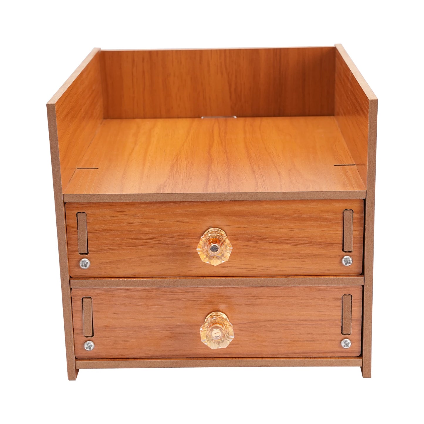 Wooden Desk Organizer W/ Drawer File Storage Desk Monitor Riser Computer Stand