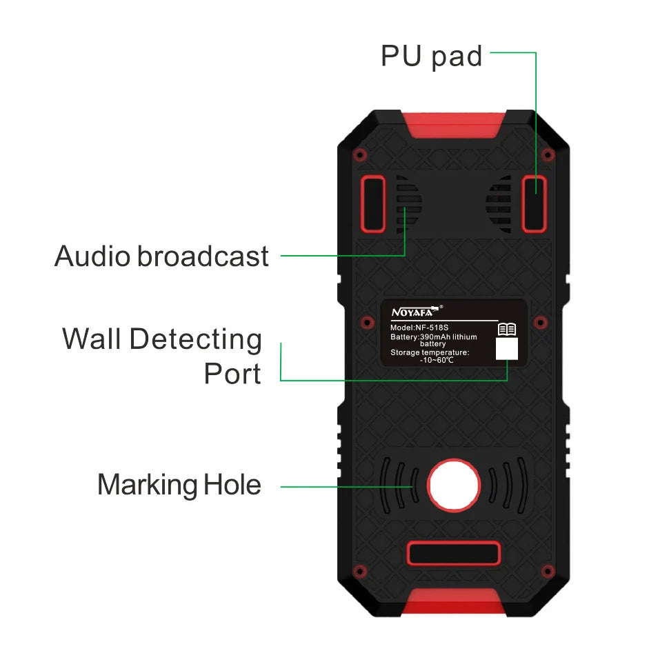 NF-518S Industrial Metal Detectors Metal Detector AC Cable Metal Pipes Rebar Multifunctional Wall Detector With Positioning Hole