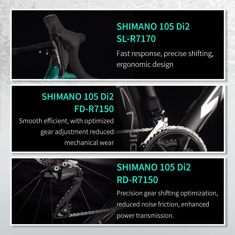 SAVA NEW Blade SLR7 C60 Carbon Fiber Road Bike, 700C Adult DI2 Bike, with SHIMANO 105 Di2 R7170 Components, Full Carbon Racing