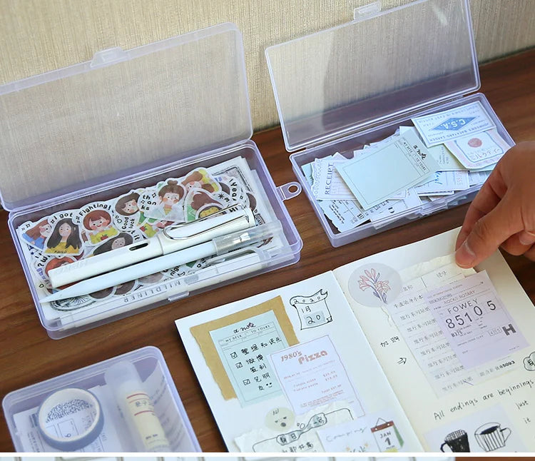 Large-Size Clear Plastic Desk Organizer: Transparent Storage Box with Sorting Function for Student Stationery