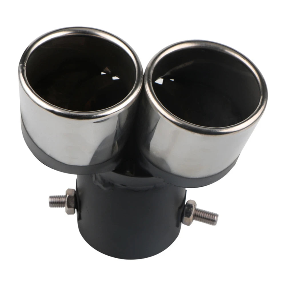 Car Exhaust Muffler Tip Stainless Steel Exhaust Tailpipe Tip Dual Outlet Tail Muffler Tip Car Modification Parts