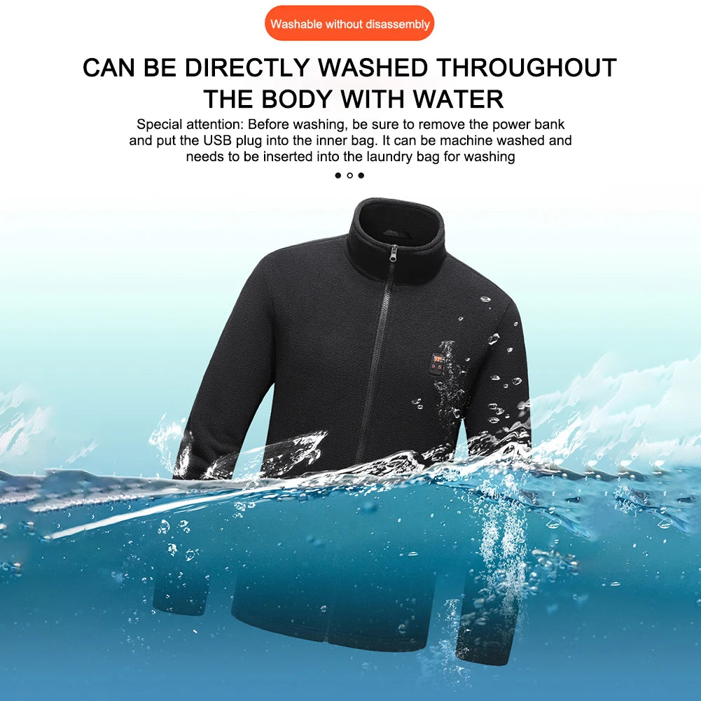 9 Heated Area Heating Jacket USB Charging Heated Insulated Jackets Warm Heated Sweater 3 Gear Temperature for Outdoor Activities
