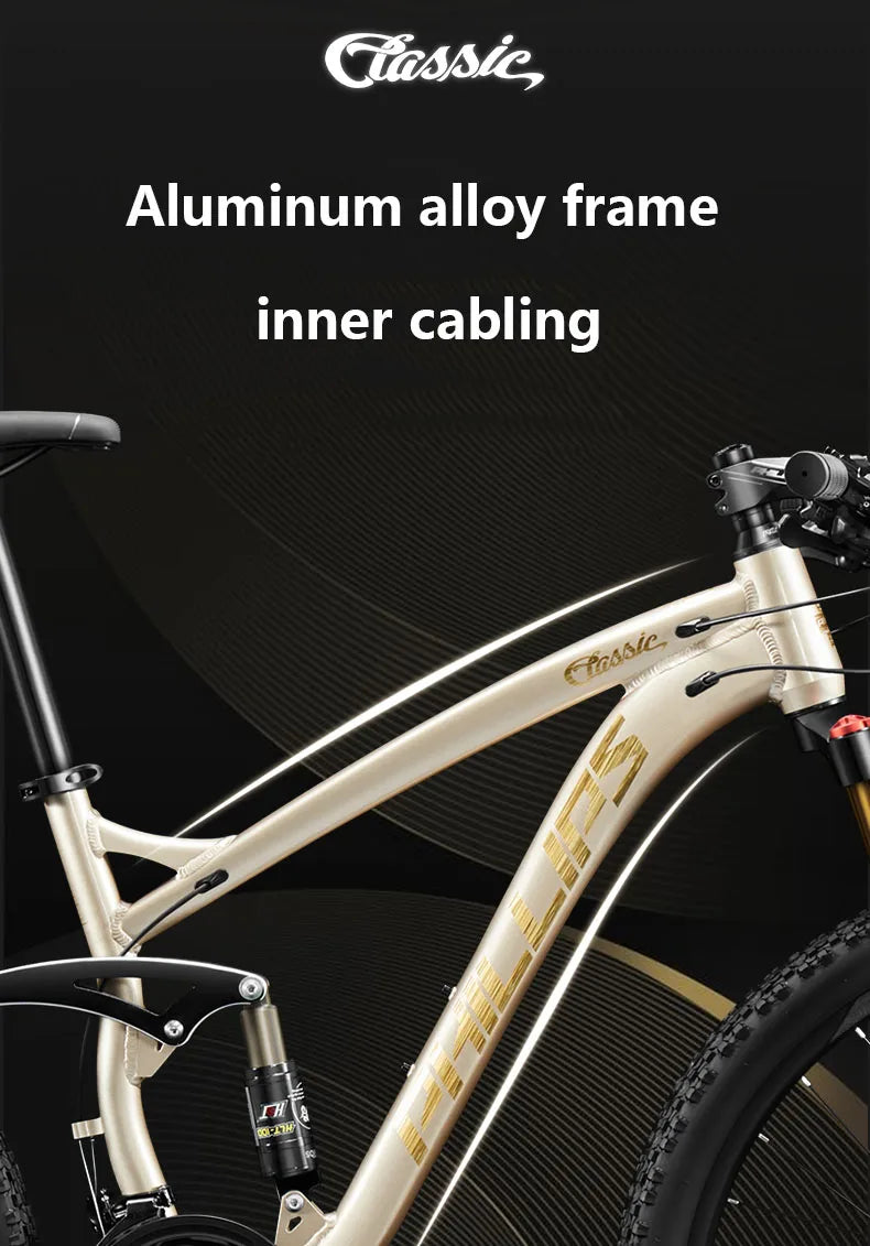 24/26/27.5 inch Mountain Bike Downhill Mountain Bicycle 27/30/33 Speed Soft Tail Full Shock Absorption Bicycle