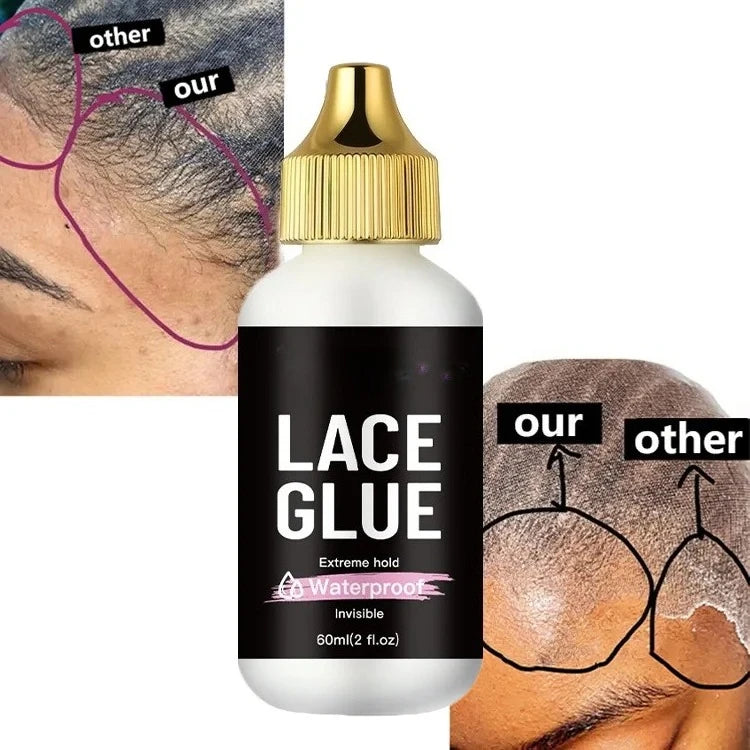 60ml/2fl.oz Waterproof Wig Lace Glue - Strong Hold, Invisible, Quick Dry & Easy Removal - No Odor Adhesive for All Wigs 2026