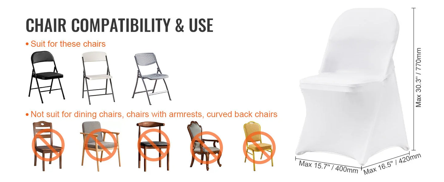SucceBuy 12 30Pcs Wedding Chair Covers Spandex Stretch Slipcover for Restaurant Banquet Hotel Dining Party Universal Chair Cover
