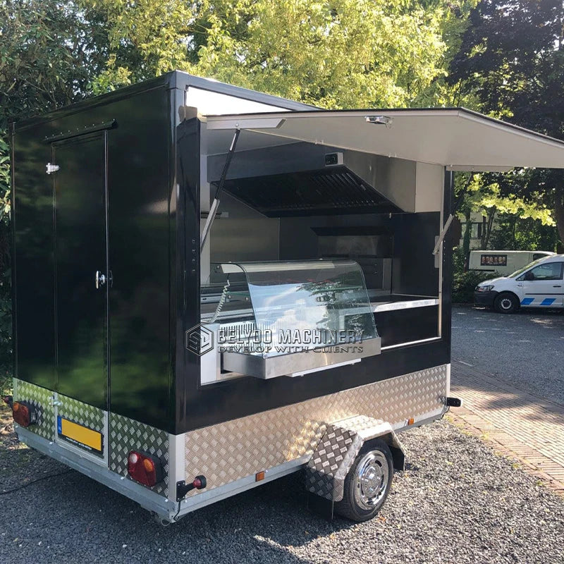 Belyoo 2026 9.8ft Street Food Truck Mobile Hot Dog Stand Food Truck With Full Kitchen Juice Vending Trailer Ice Cream Cart