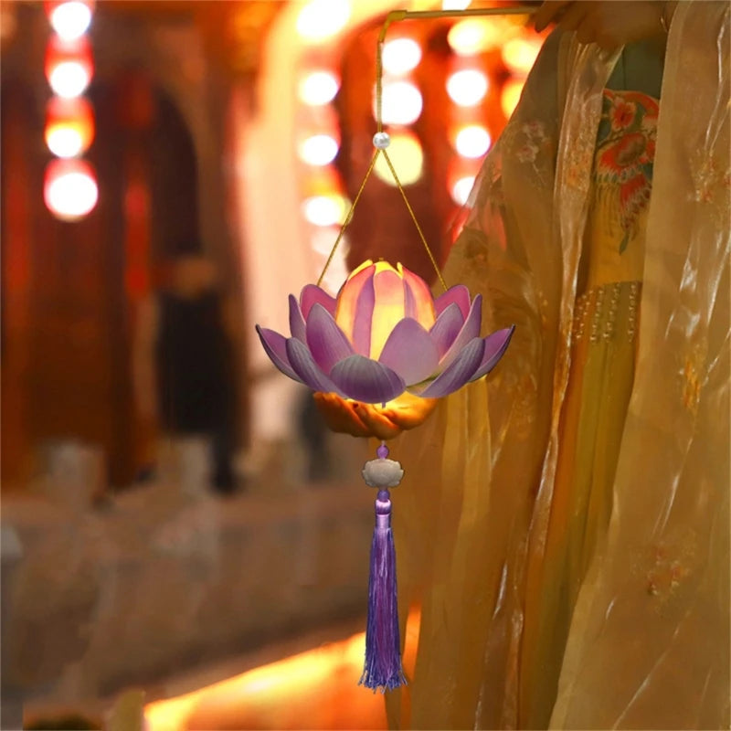 Amazing Blossom Flower Lanterns Light Lamp Party Glowing Lanterns for MidAutumn Festival Gift Dancing Props Lightweight 87HA