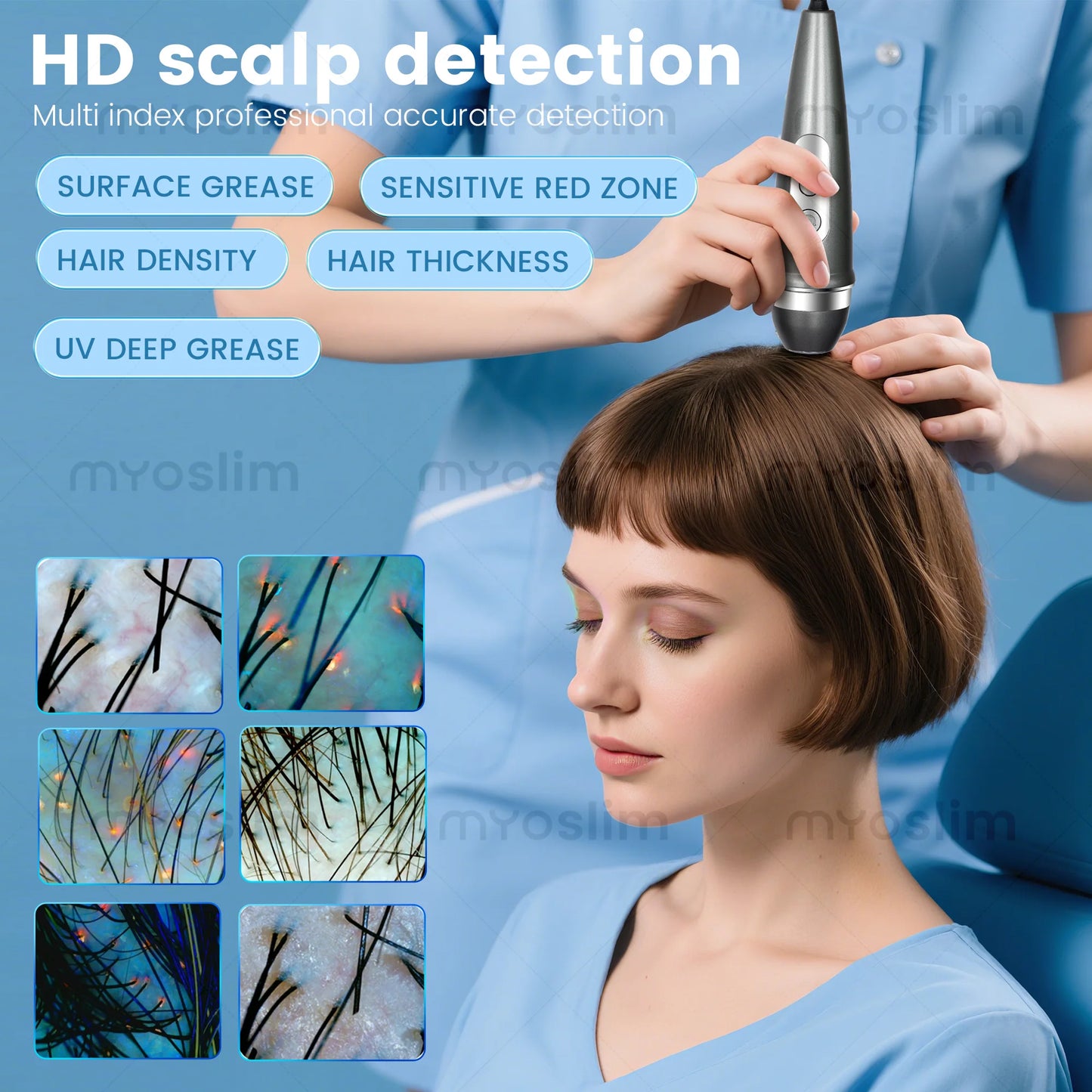 X5 3D Ai Skin Image Analyzer 21.5 inch High Definition Pixels Whole Facial Scanning Multi Spectrum Moisture Scalp Detection CE
