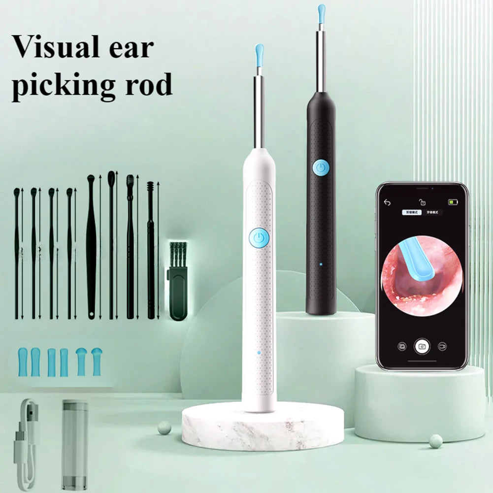 Visual Ear Wax Cleaner with Camera Safe Earwax Removal Endoscope with Camera Luminous Otoscope Ear Cleaning Tools Ear Care