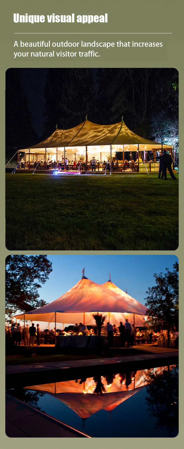 Outdoor Hotel Tent Camping Team Building Pole Tent Party Restaurant Resort Wedding Luxury Tent Hot Sale Wild Luxury Canopy Tent