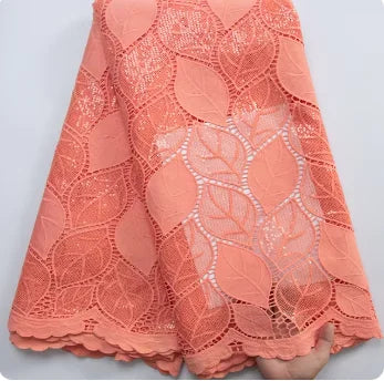 SJD LACE African Guipure Cord Stones Lace Fabric 5 Yards 2026 New Nigerian Water Soluble Lace For Women Wedding Party Dress 3844