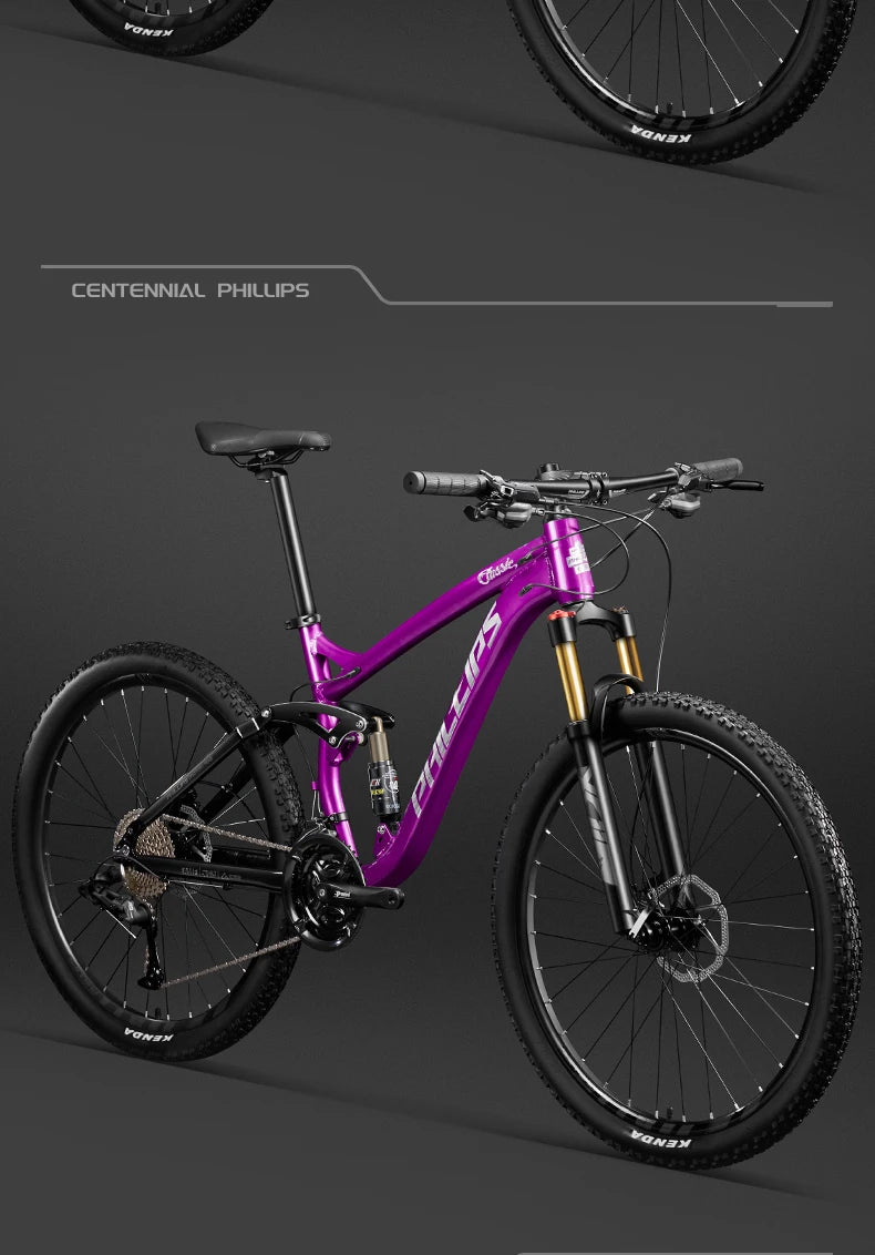 24/26/27.5 inch Mountain Bike Downhill Mountain Bicycle 27/30/33 Speed Soft Tail Full Shock Absorption Bicycle