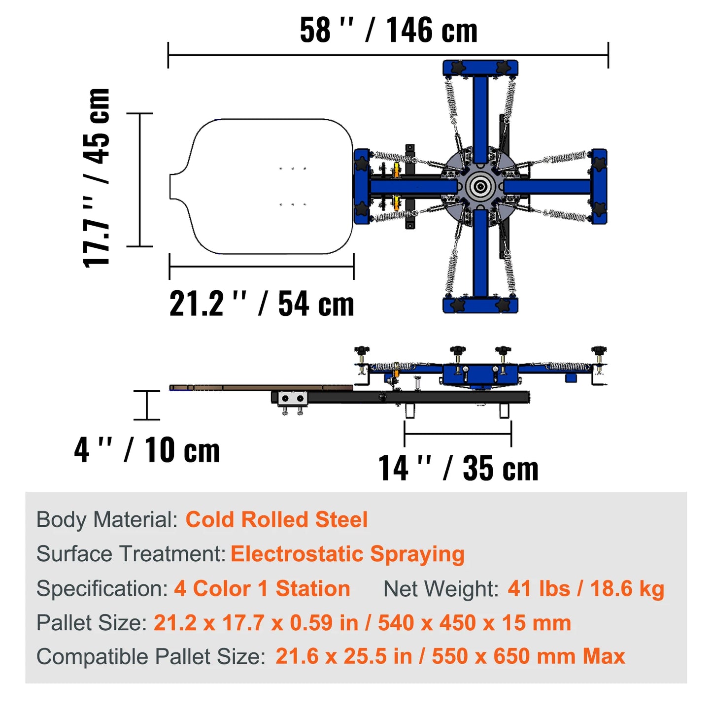 SucceBuy Screen Printing Machine 360° Rotable Silk Screen Printing Press 54x45cm Screen Printing Press Adjustable Tension