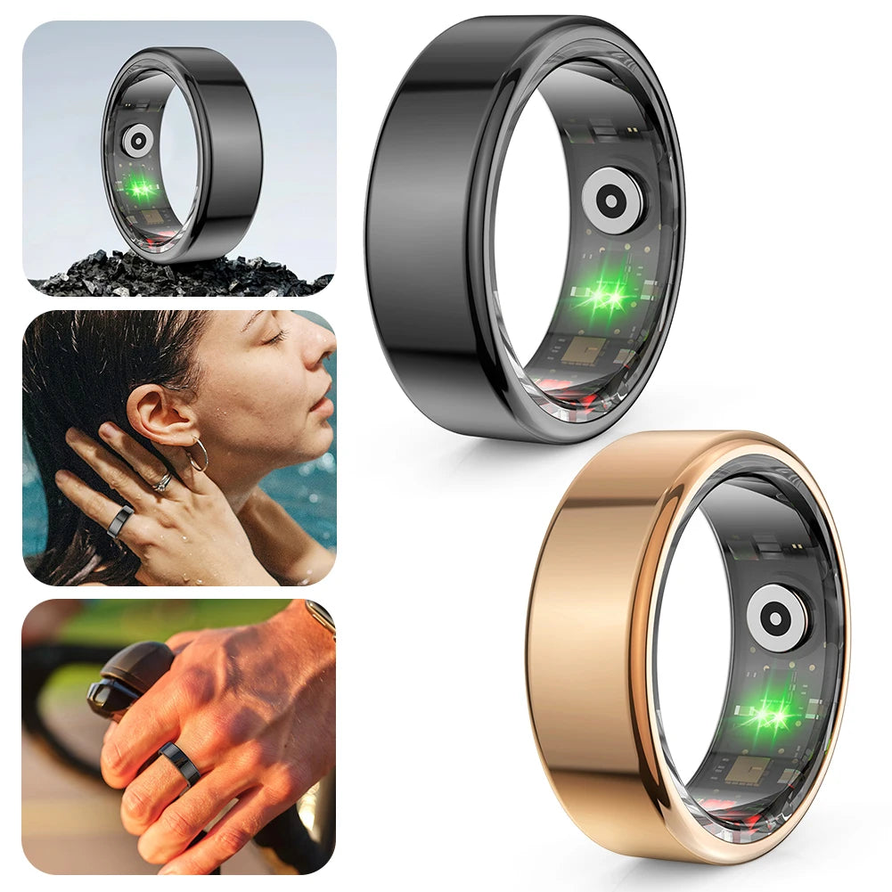 R02 Smart Ring Fitness Tracker Ring 5.0 Bluetooth-Compatible Blood Oxygen Tracker IP68 & 5ATM Waterproof for Android for IOS