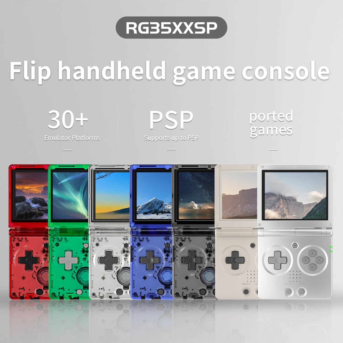 ANBERNIC RG35XXSP 3.5'' IPS Screen Flip Handheld Console Linux System HDMI-compatible TV Output  64G 5500 Games Pre-installed