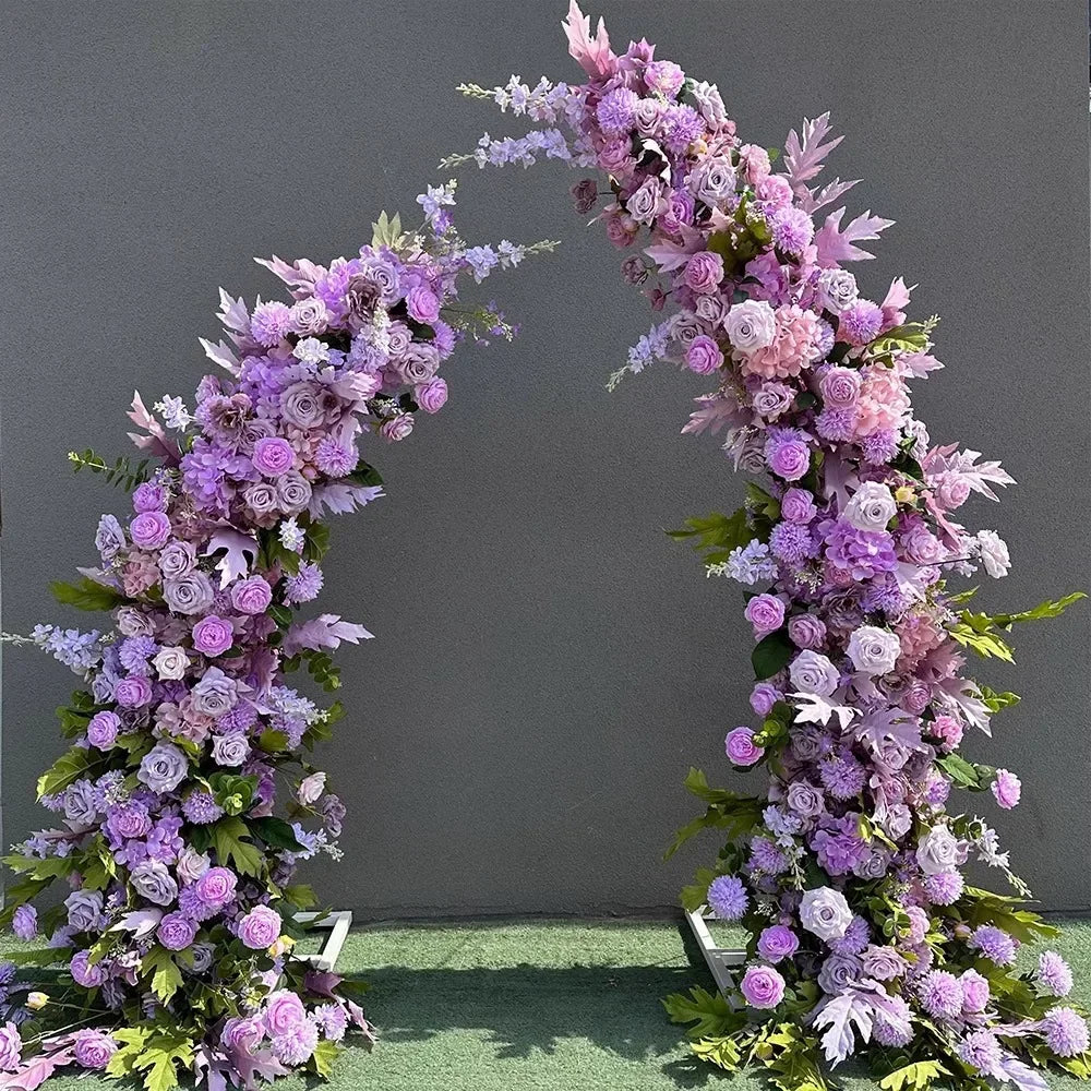 Trumpet Arch Artificial Flower Arrangement, Moon Shape, Wedding Background Props, Party Decoration, Luxury