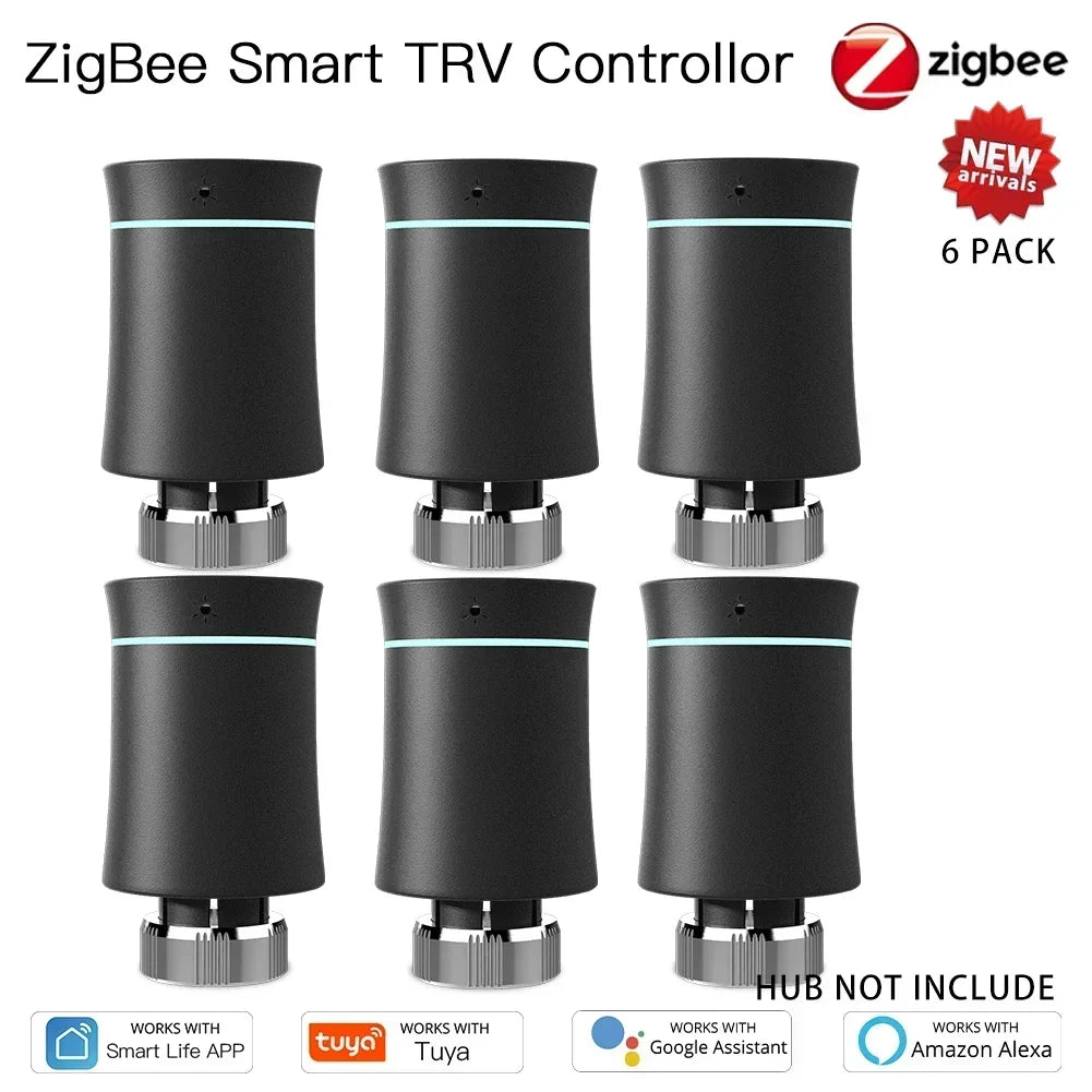 MOES TRV ZigBee 3.0 Tuya New Radiator Actuator Valve Smart Programmable Thermostat Temperature Heater Alexa Voice Control