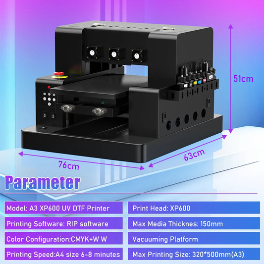 A3 UV DTF Printer For Epson XP600 Printer head A3 UV Printer for Acrylic Bottle Glass With Laminator machine uv sticker printer