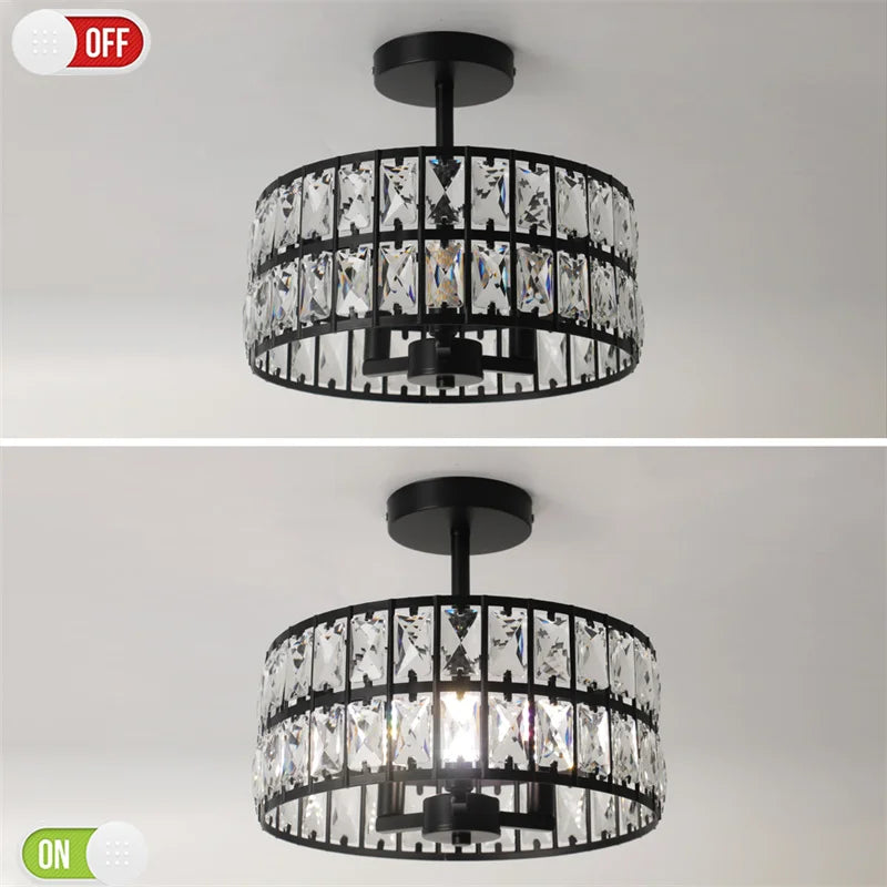K9 Crystal Dining Table Pendant Lamp Bedroom Hanging Lamp Retro Luxury Style Suitable For Kitchen Plafon Ceiling Chandelier