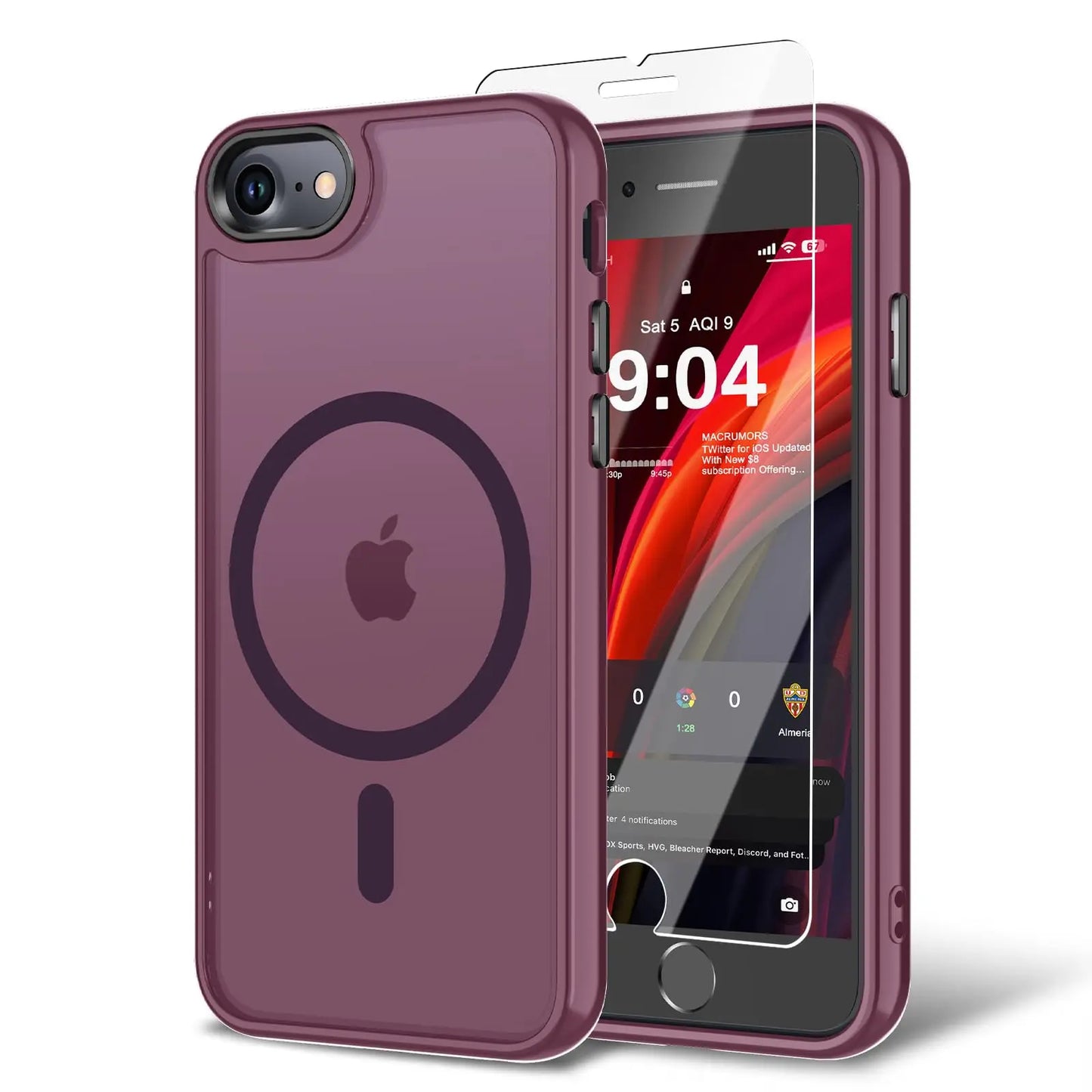 for iPhone 16E/iPhone 17E Case with Screen Protector, [Compatible with Magsafe] Ultra Slim Translucent Matte Shockproof Protecti