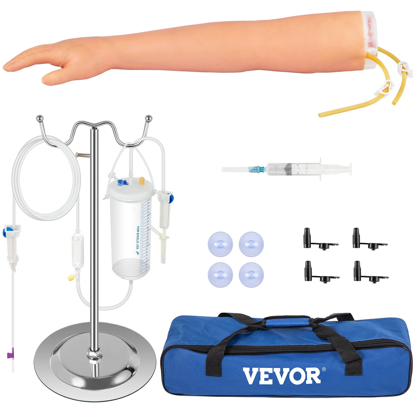 SucceBuy Phlebotomy Practice Kit IV Venipuncture Intravenous Training Simulation Arm Kit for Students Nurses and Professionals