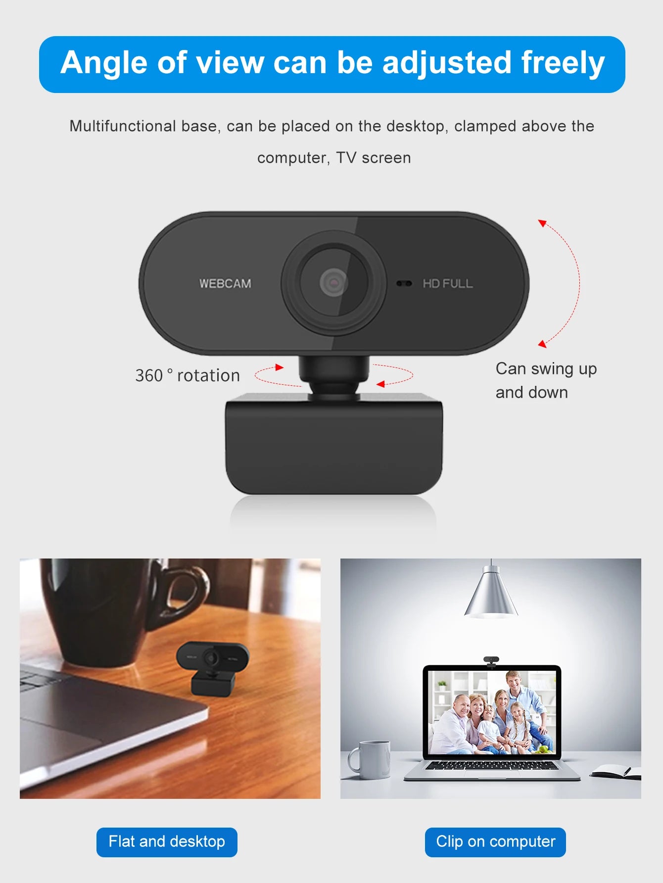 Computer camera 1080P network high-definition USB live streaming camera Driver-free online classes and meetings live streaming W