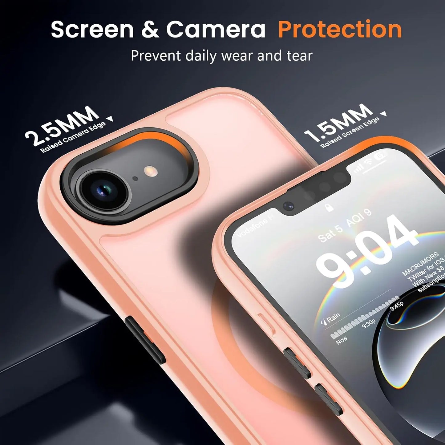 for iPhone 16E/iPhone 17E Case with Screen Protector, [Compatible with Magsafe] Ultra Slim Translucent Matte Shockproof Protecti