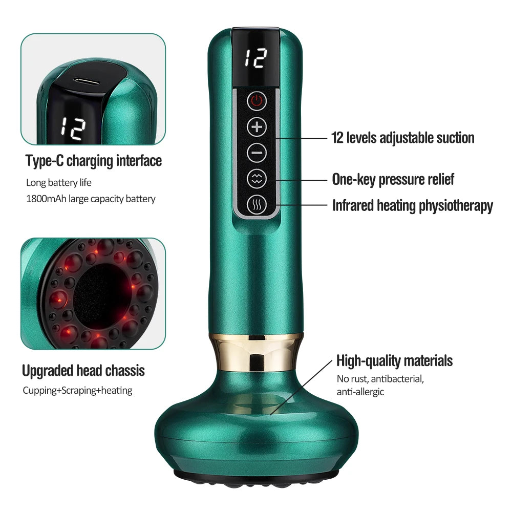 Smart Cupping Vacuum Massage Jars Heating Suction Cup Cellulite Medical Chinese Electric Cupping Therapy Body Relax Guasha Cans