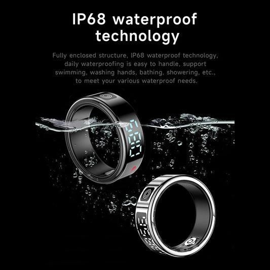New RS08 Smart Ring Heart Rate Health Monitor 5ATM Waterproof Multi Sport Modes Blood Oxygen Tracker For Xiaomi Samsung Phone