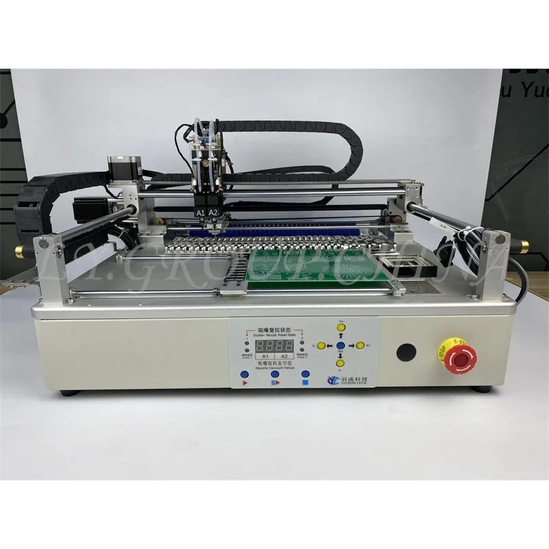 Q1 Dual Heads 25 Bits Desktop Full Automatic SMT Pick Place Machine Chip Mounter Solder Station with 4 Head