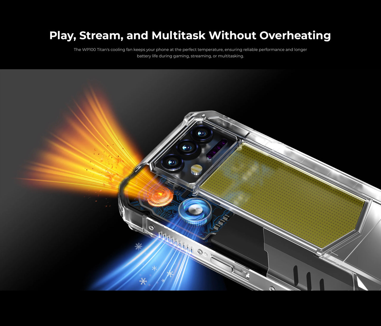 Oukitel WP100 Titan Rugged Phone 33000mAh 66W Charger 200MP Camera Built-in Projector Camping Light CellPhone, 36GB(12+24)+512GB